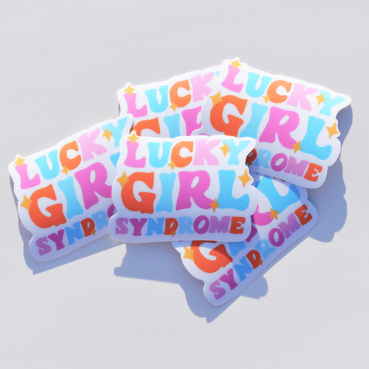 Lucky Girl Lettered Sticker